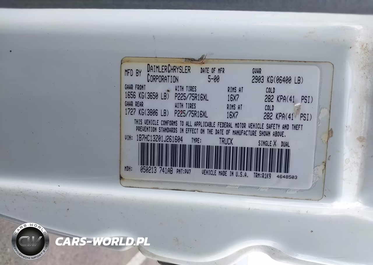 2001 Dodge Ram 1500 St VIN:1B7HC13Z01J261604 - 9