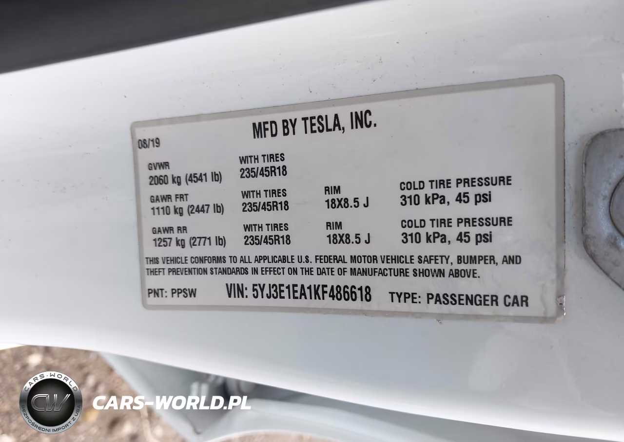 2019 Tesla Model 3 Long Range-Mid Range-Standard Range-Standard Range Plus VIN:5YJ3E1EA1KF486618 - 9