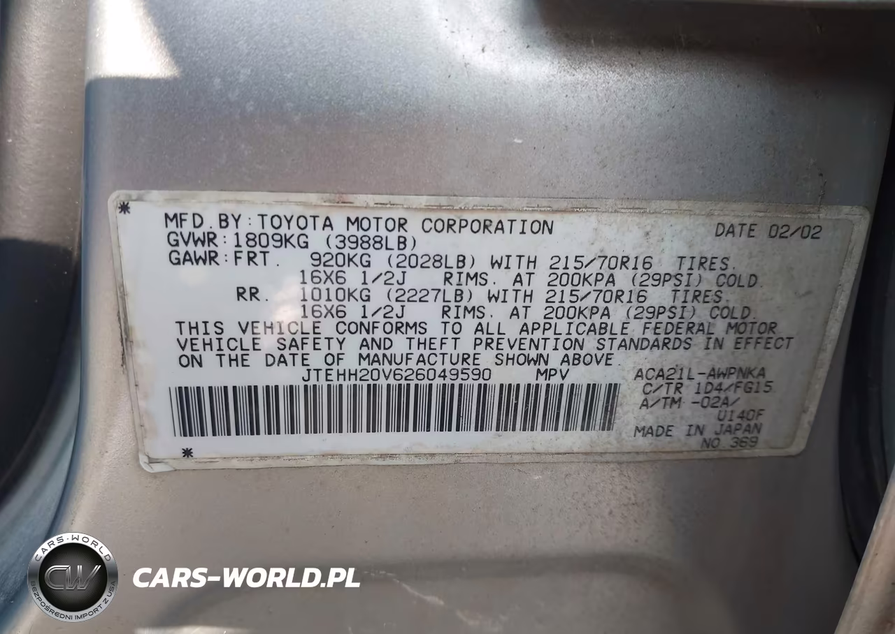 2002 Toyota Rav4 VIN:JTEHH20V626049590 - 9