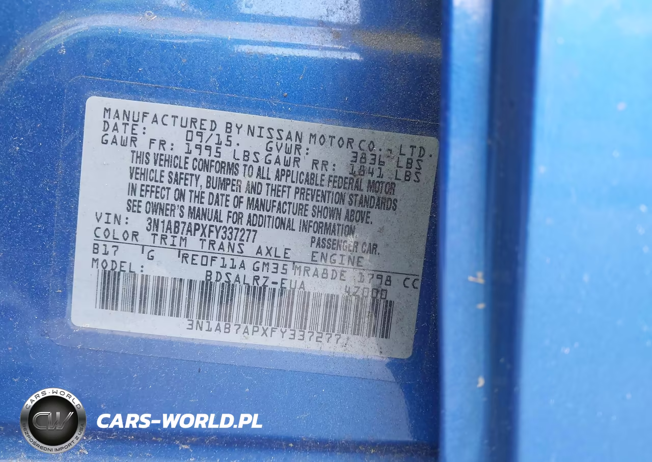 2015 Nissan Sentra Sr VIN:3N1AB7APXFY337277 - 9