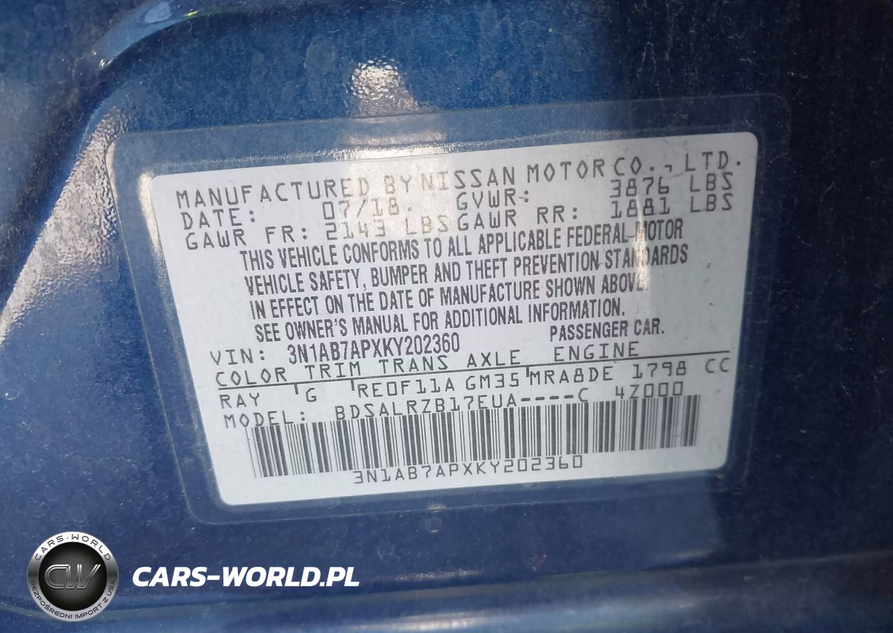 2019 Nissan Sentra Sr VIN:3N1AB7APXKY202360 - 9