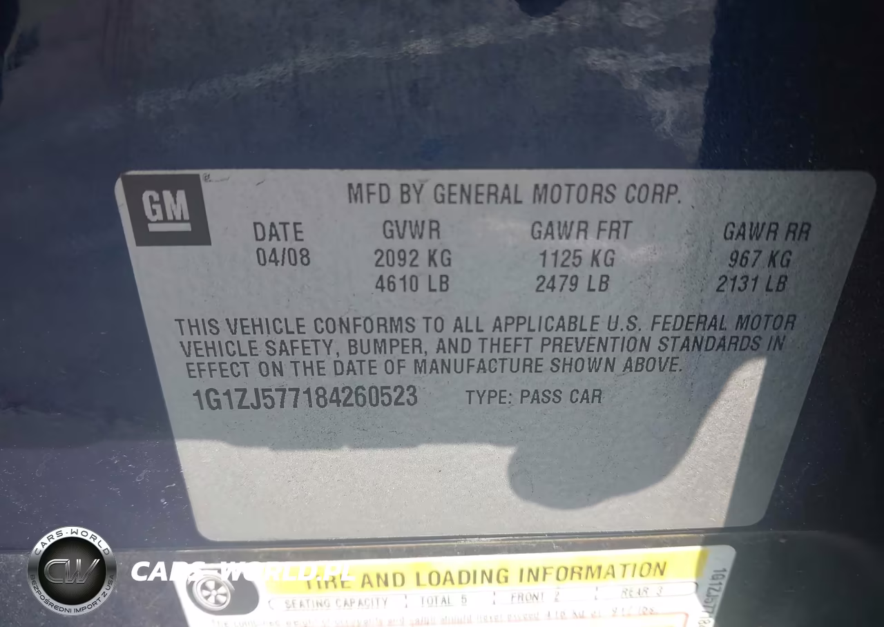 2008 Chevrolet Malibu Lt W-2Lt VIN:1G1ZJ577184260523 - 9