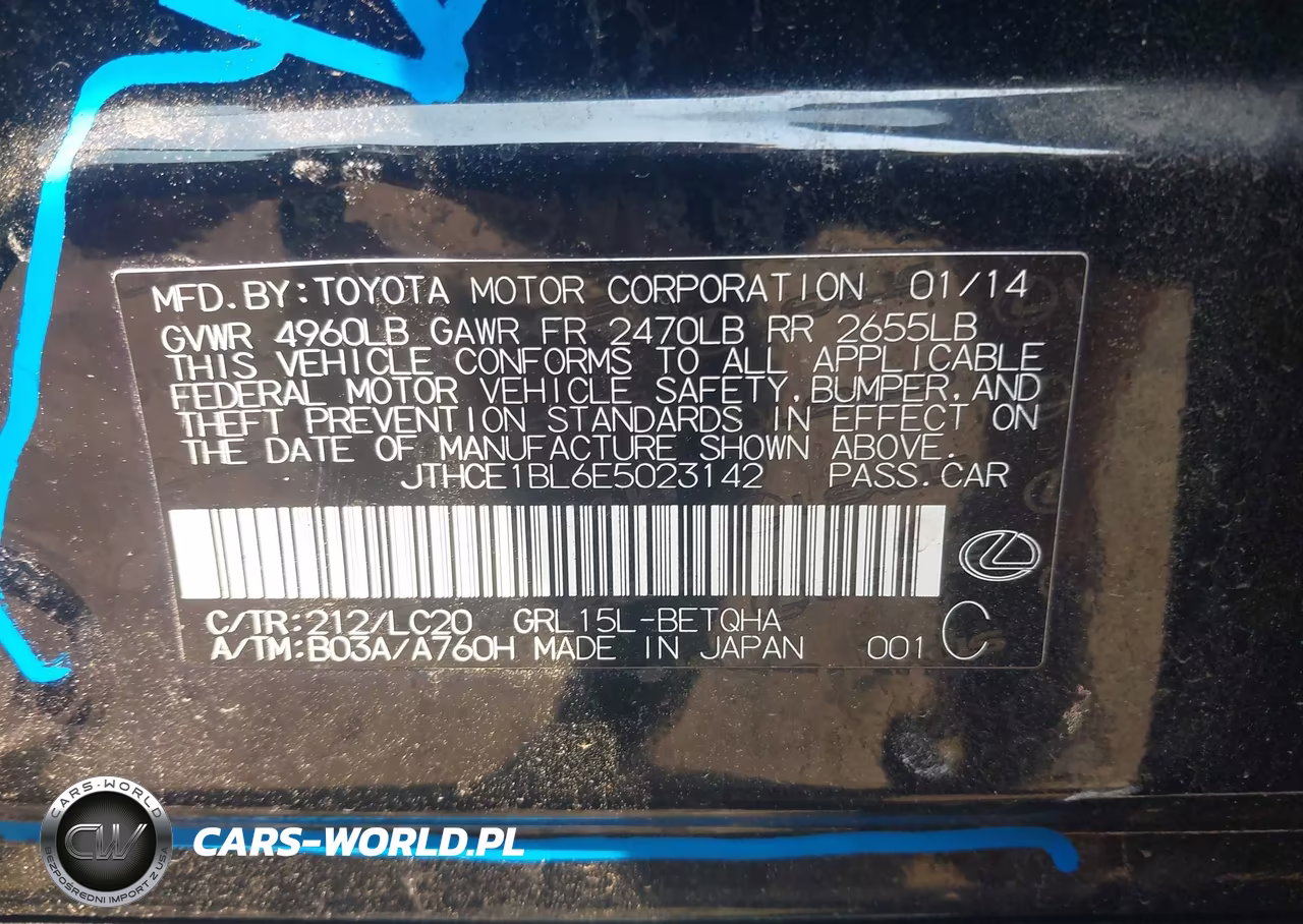 2014 Lexus Gs 350 VIN:JTHCE1BL6E5023142 - 9