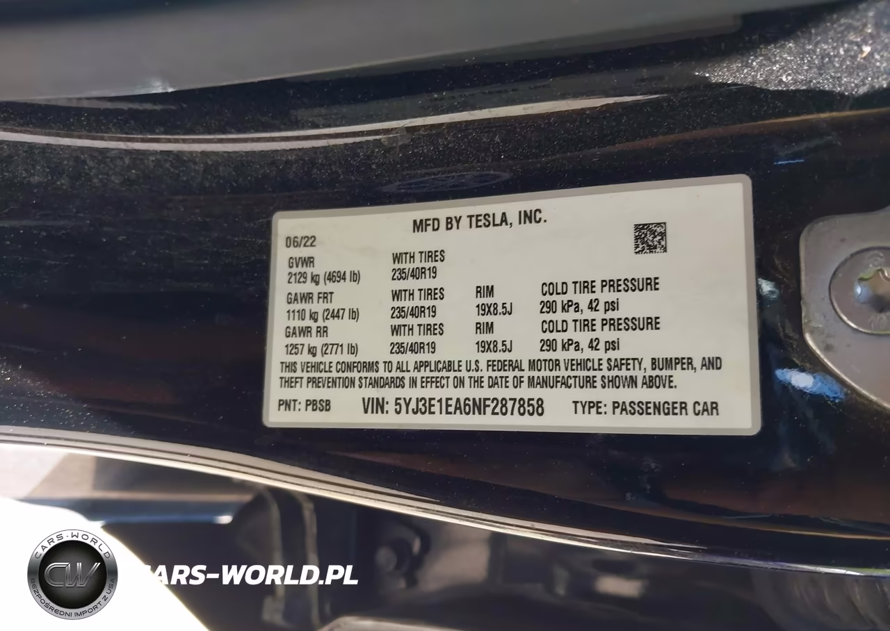 2022 Tesla Model 3 Rear-Wheel Drive VIN:5YJ3E1EA6NF287858 - 9