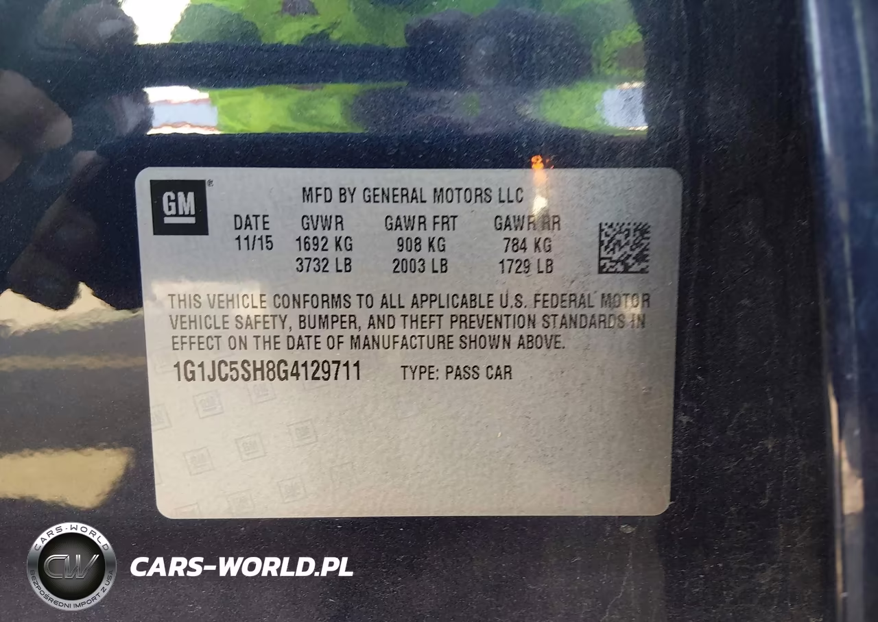 2016 Chevrolet Sonic Lt VIN:1G1JC5SH8G4129711 - 9