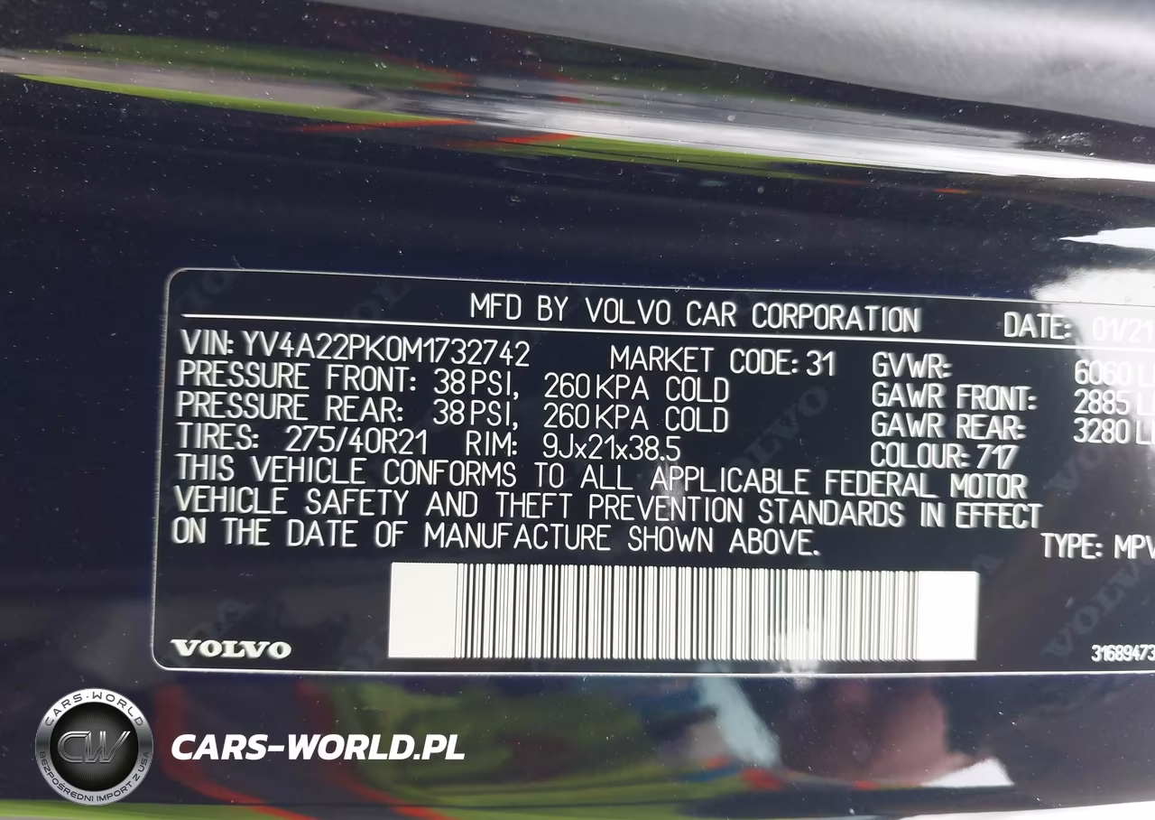 2021 Volvo Xc90 T6 Momentum 7 Passenger VIN:YV4A22PK0M1732742 - 9