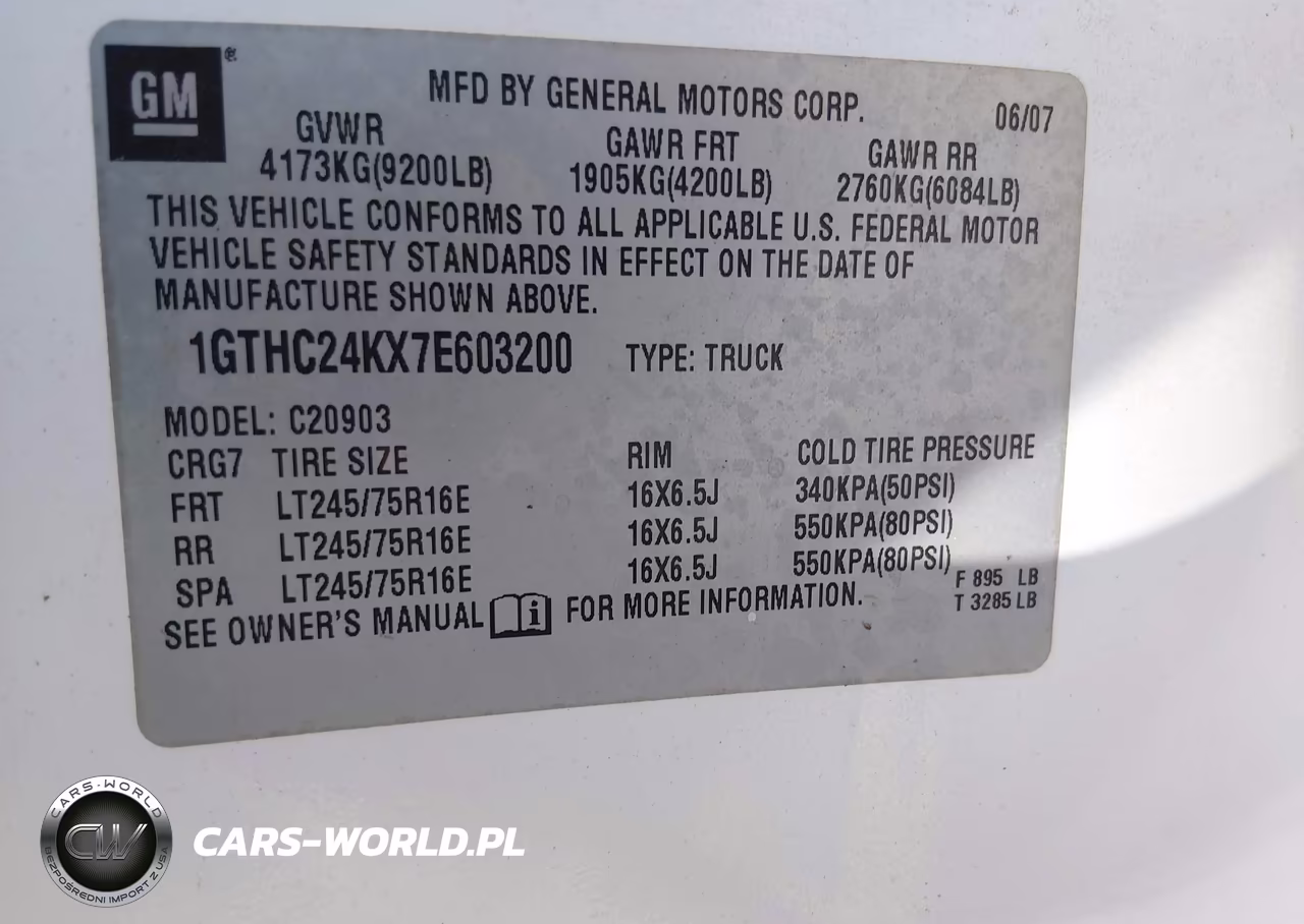 2007 GMC Sierra 2500Hd Work Truck VIN:1GTHC24KX7E603200 - 9