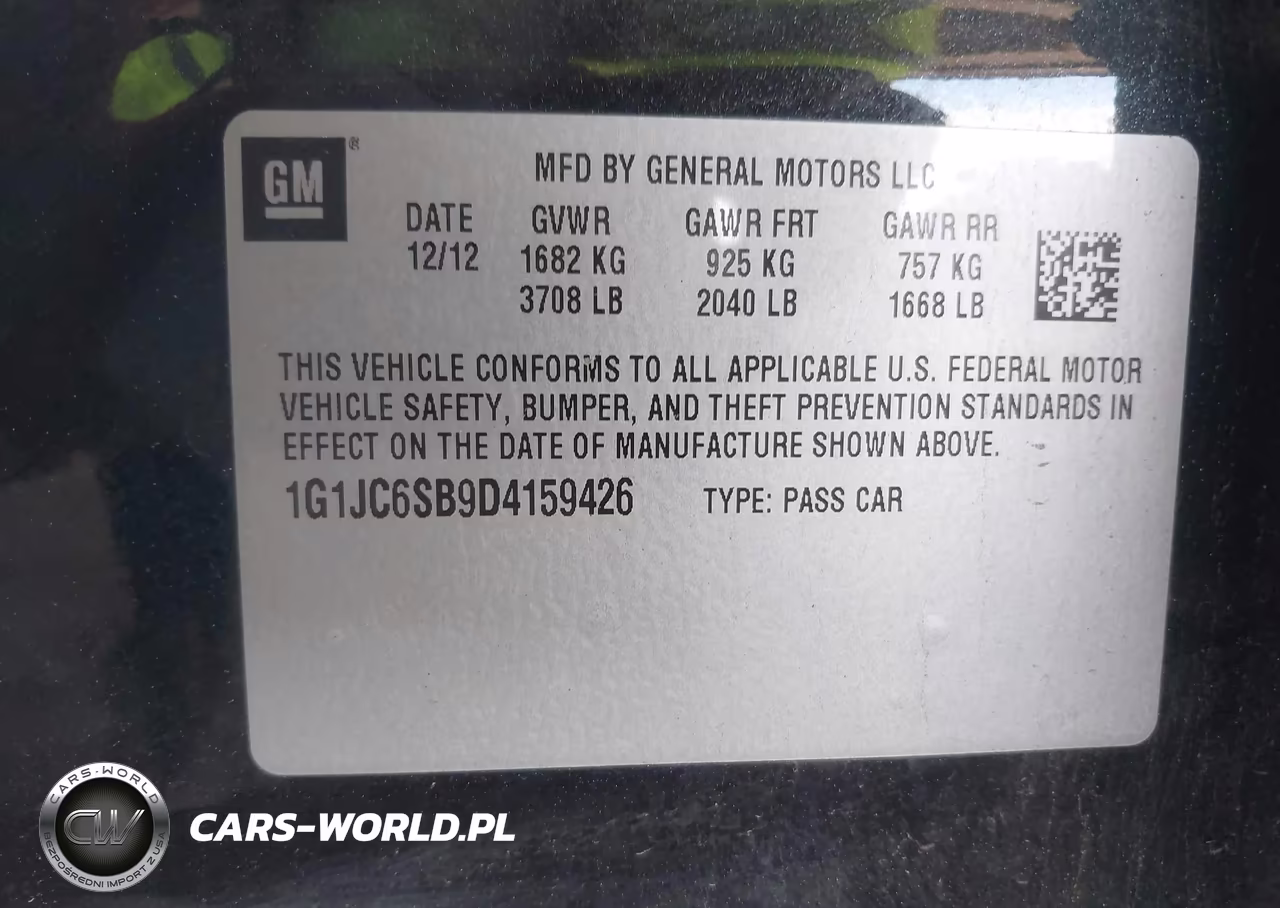 2013 Chevrolet Sonic Lt Auto VIN:1G1JC6SB9D4159426 - 9