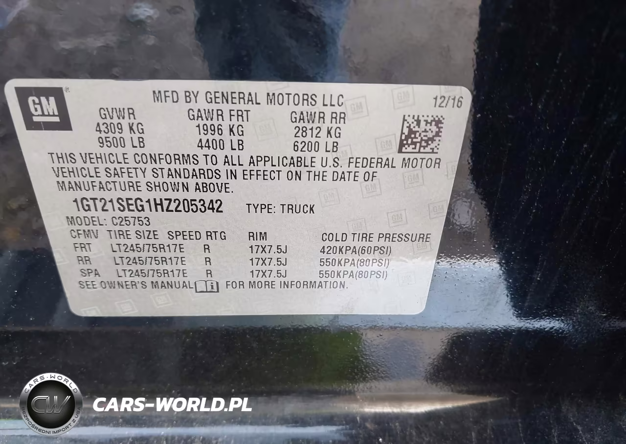 2017 GMC Sierra 2500Hd Sle VIN:1GT21SEG1HZ205342 - 9