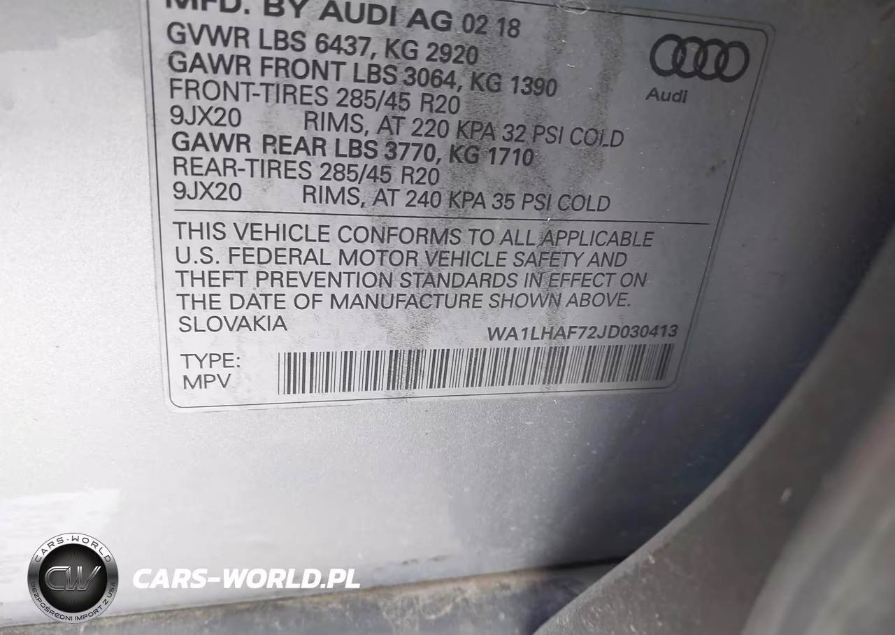2018 Audi Q7 2.0T Premium VIN:WA1LHAF72JD030413 - 9