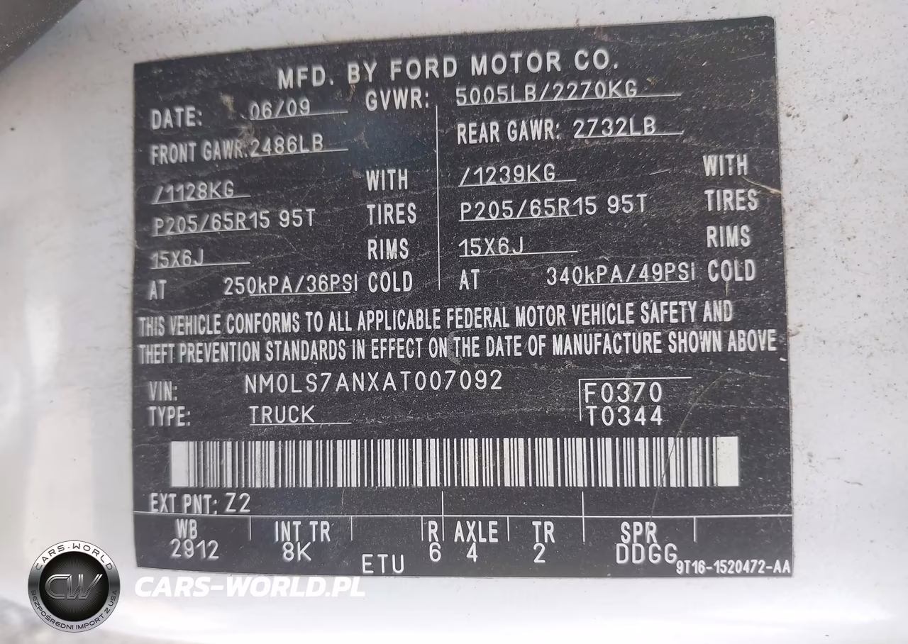2010 Ford Transit Connect Xl VIN:NM0LS7ANXAT007092 - 9