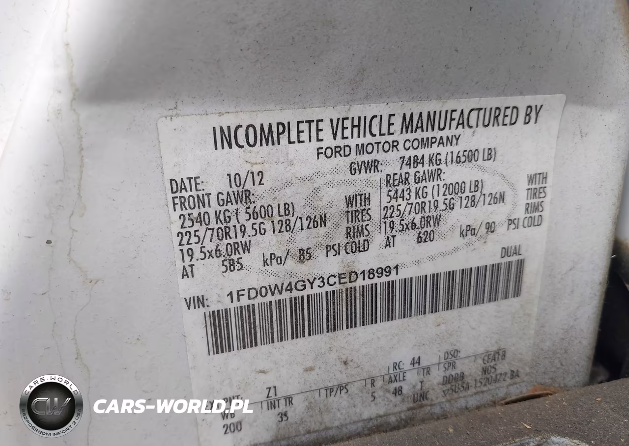 2012 Ford F-450 Chassis Xlt VIN:1FD0W4GY3CED18991 - 5