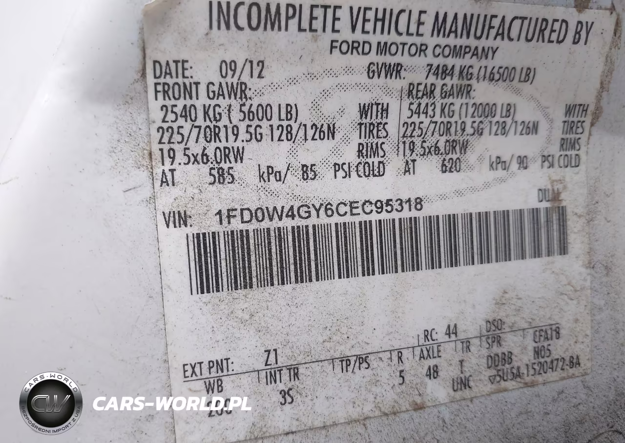 2012 Ford F-450 Chassis Xlt VIN:1FD0W4GY6CEC95318 - 9