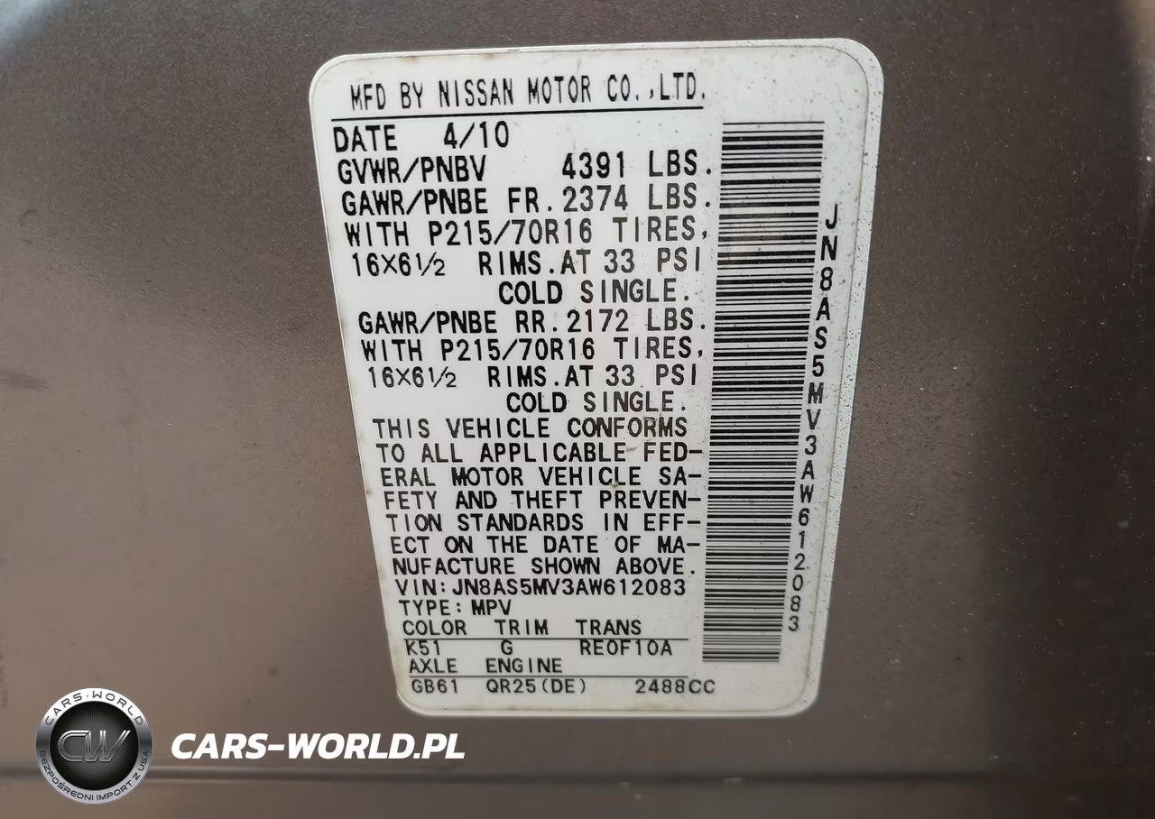 2010 Nissan Rogue S VIN:JN8AS5MV3AW612083 - 9