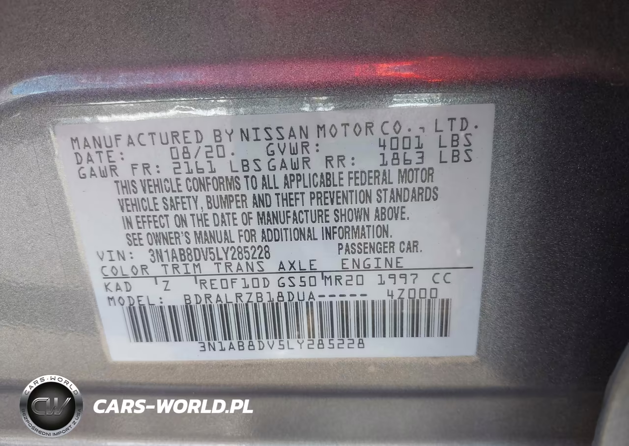 2020 Nissan Sentra Sr Xtronic Cvt VIN:3N1AB8DV5LY285228 - 9