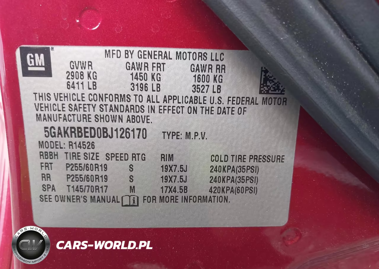 2011 Buick Enclave 1Xl VIN:5GAKRBED0BJ126170 - 9