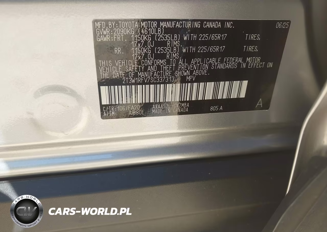2025 Toyota Rav4 Xle VIN:2T3W1RFV7SC337313 - 9