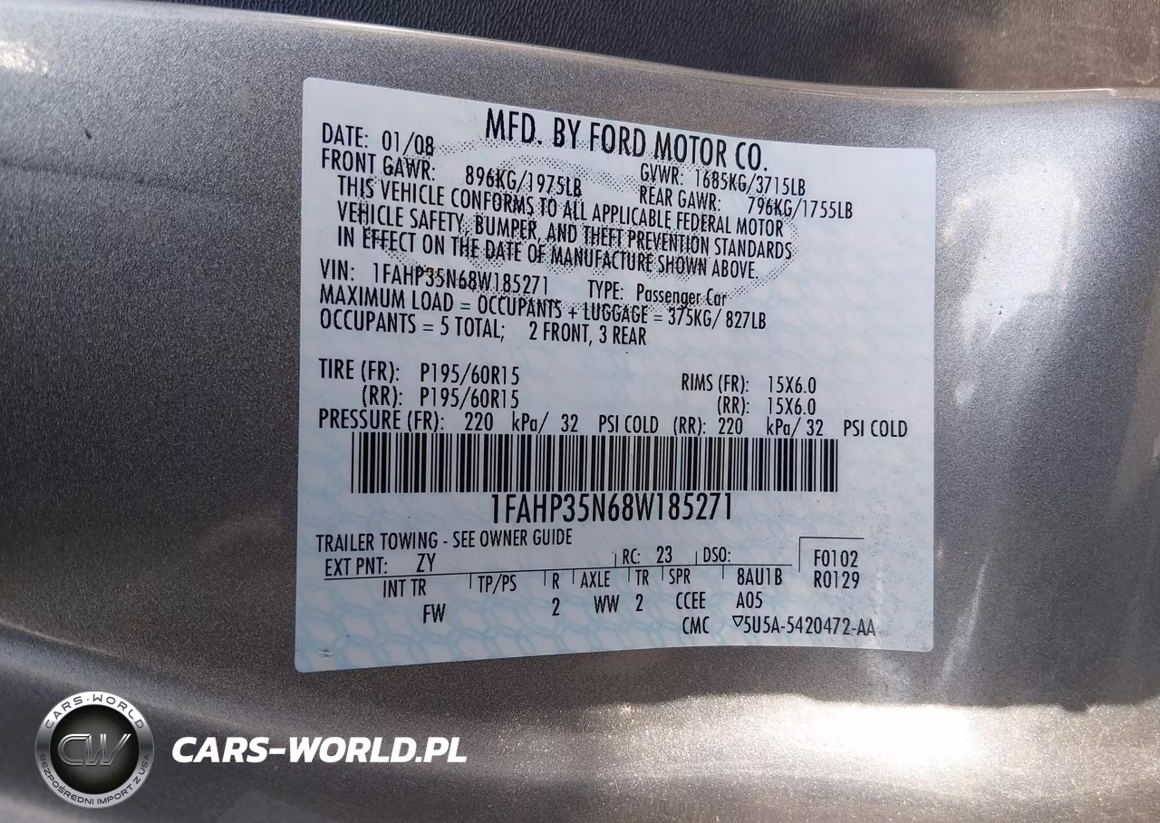 2008 Ford Focus Se-Ses VIN:1FAHP35N68W185271 - 9