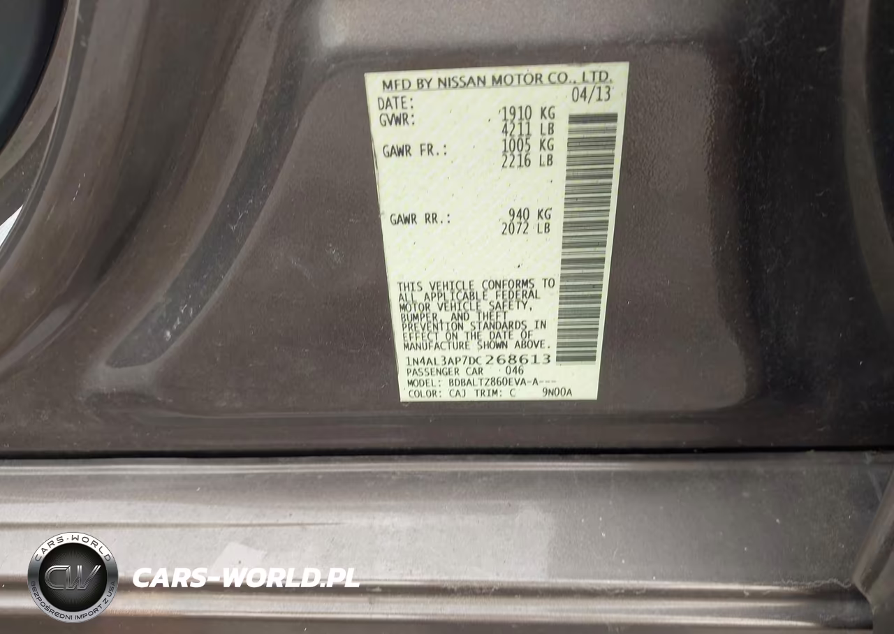 2013 Nissan Altima 2.5 Sv VIN:1N4AL3AP7DC268613 - 9