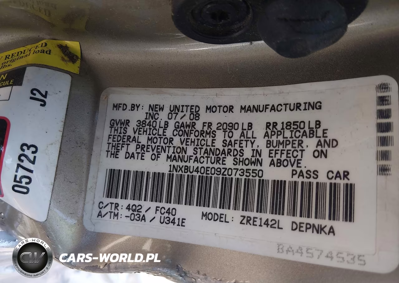 2009 Toyota Corolla Xle VIN:1NXBU40E09Z073550 - 9