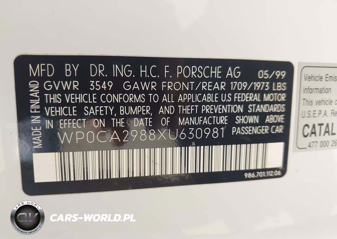 1999 Porsche Boxster VIN:WP0CA2988XU630981 - 9