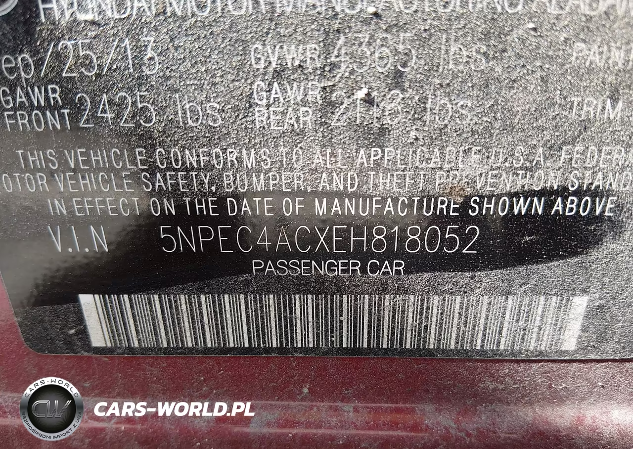 2014 Hyundai Sonata Limited VIN:5NPEC4ACXEH818052 - 9