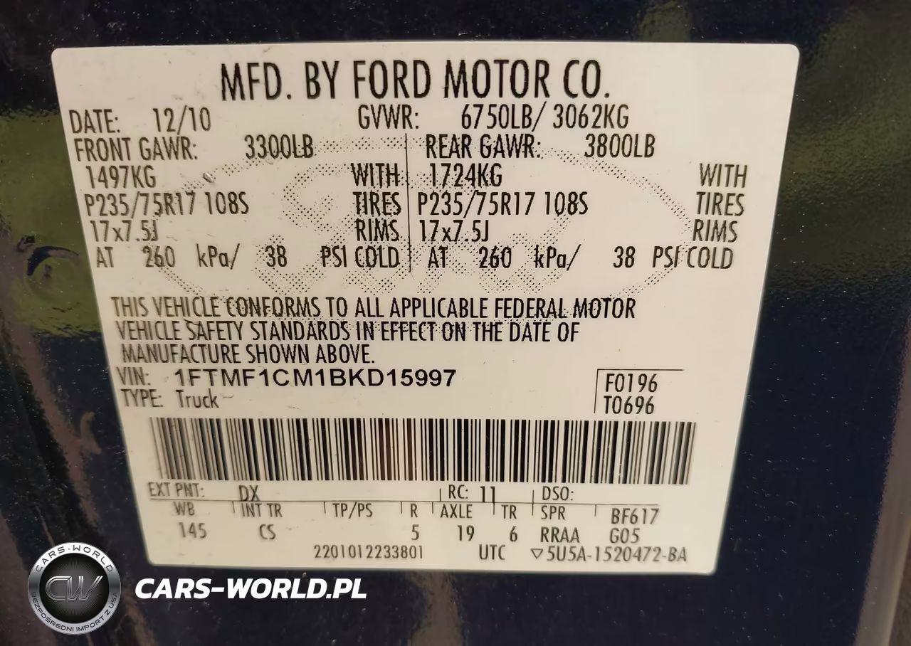 2011 Ford F-150 Xl VIN:1FTMF1CM1BKD15997 - 9