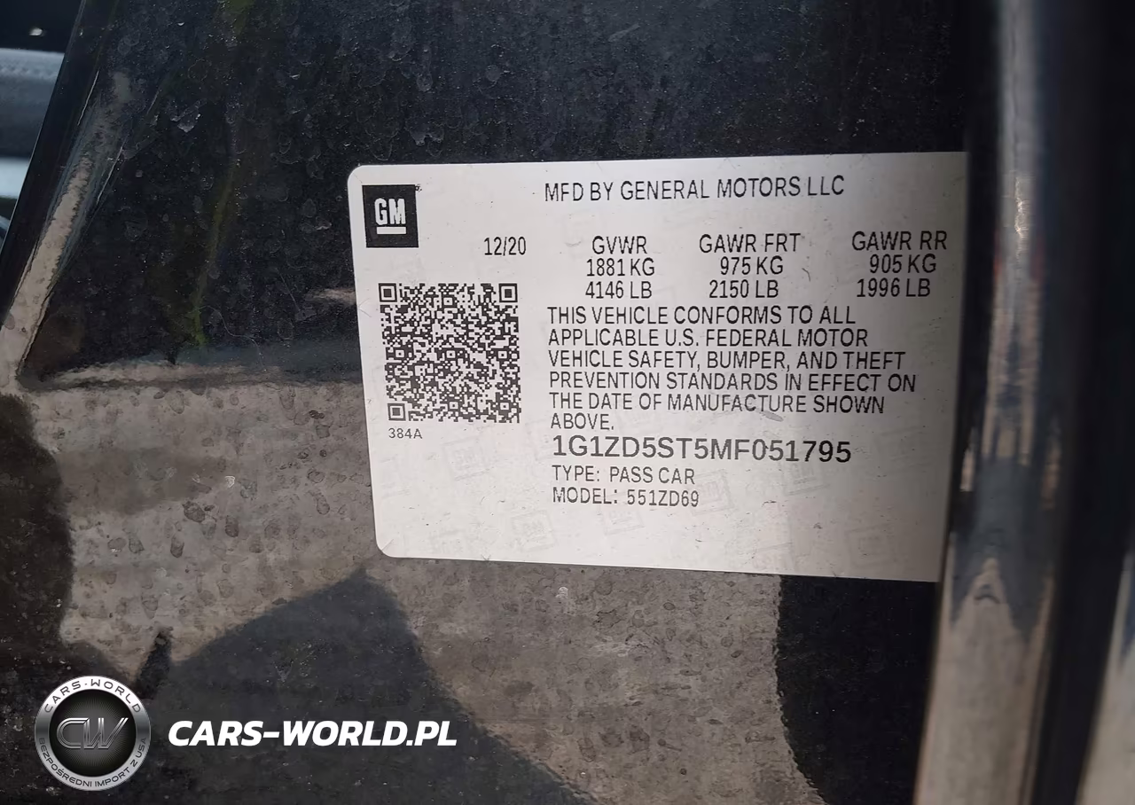 2021 Chevrolet Malibu Fwd Lt VIN:1G1ZD5ST5MF051795 - 9