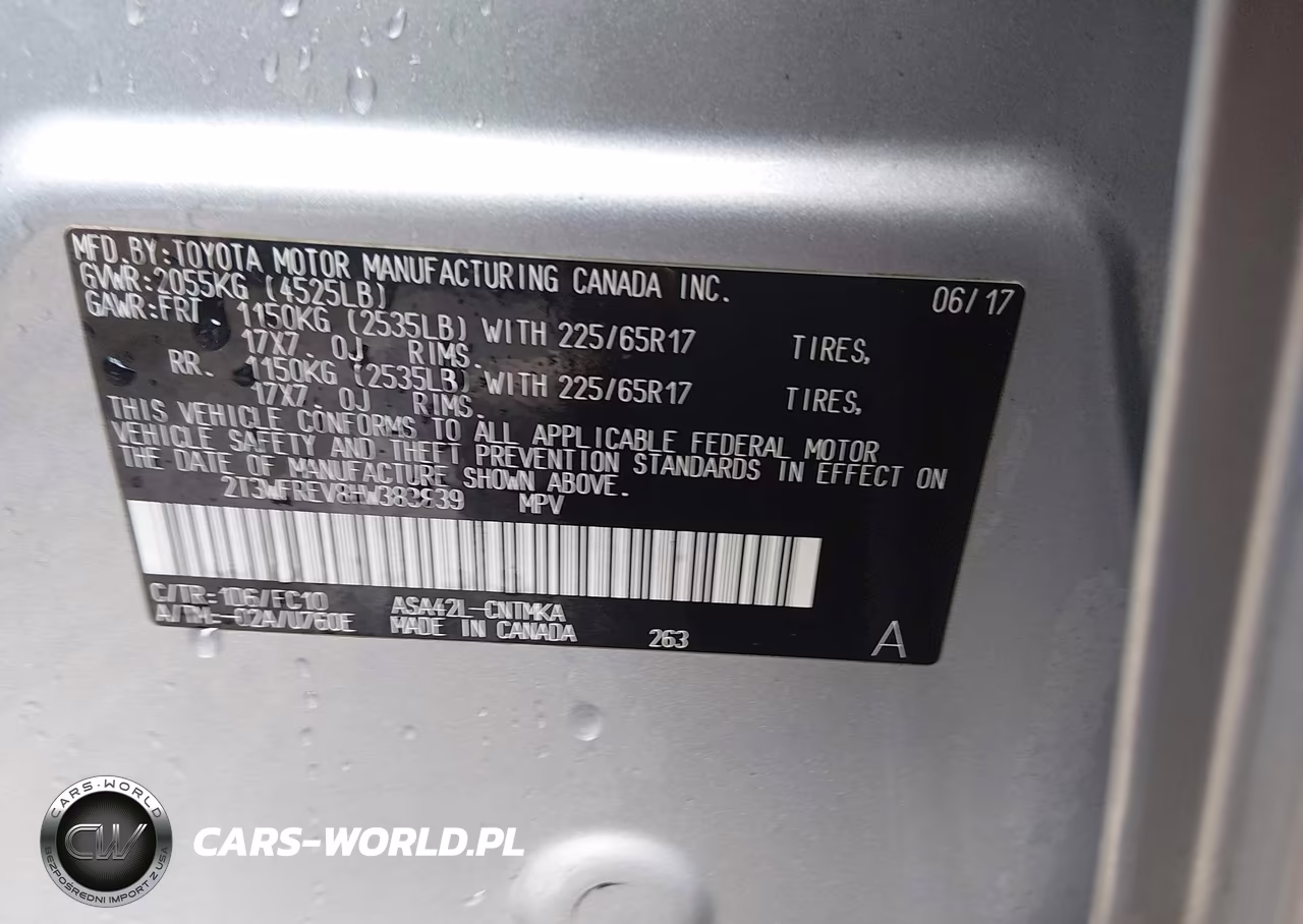 2017 Toyota Rav4 Xle VIN:2T3WFREV8HW383839 - 9