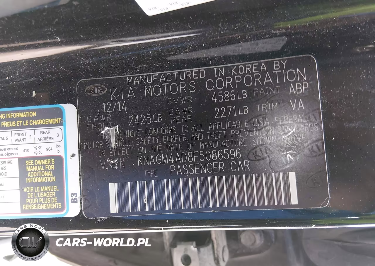 KIA OPTIMA HYBRID VIN:KNAGM4AD8F5086596 - 9
