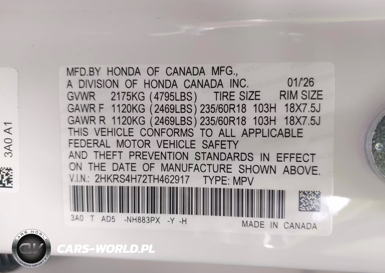 2026 Honda Cr-V Ex-L Awd VIN:2HKRS4H72TH462917 - 9