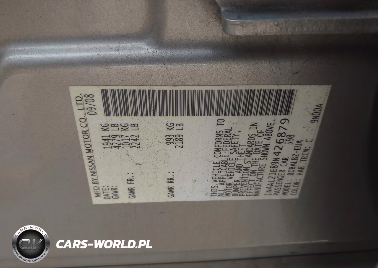 2009 Nissan Altima 2.5 S VIN:1N4AL21E89N426879 - 9