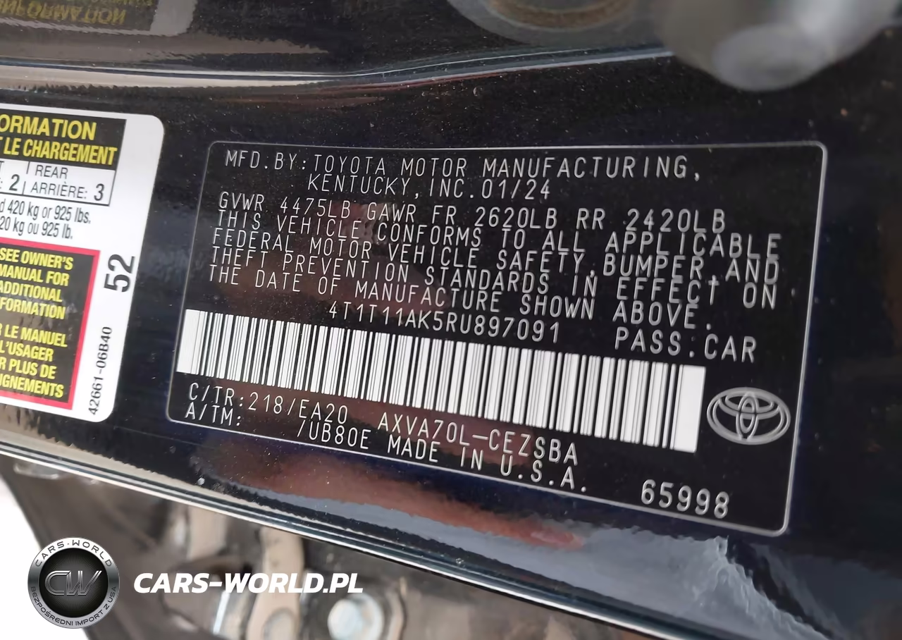 2024 Toyota Camry Se VIN:4T1T11AK5RU897091 - 9