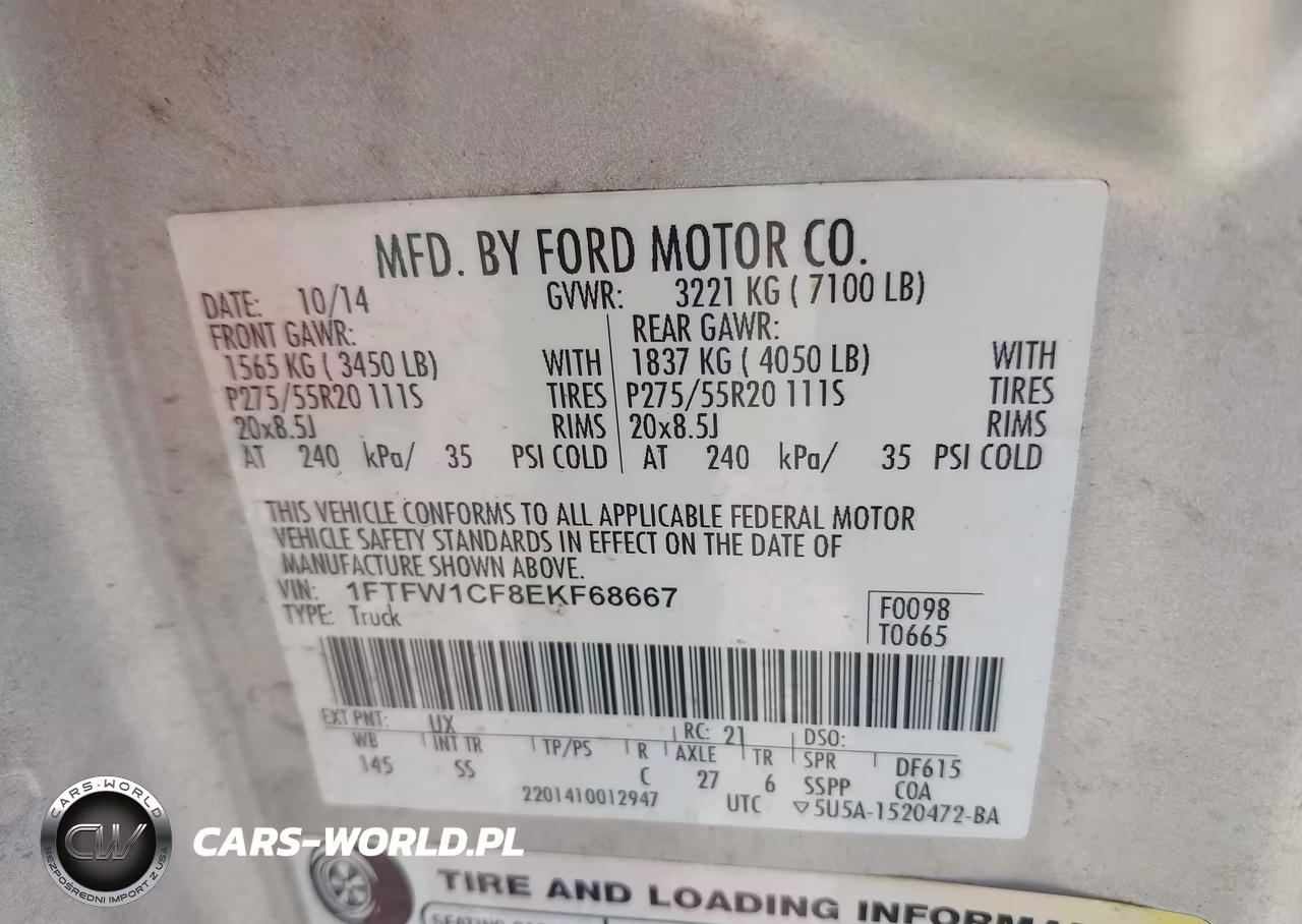 2014 Ford F-150 Stx VIN:1FTFW1CF8EKF68667 - 9