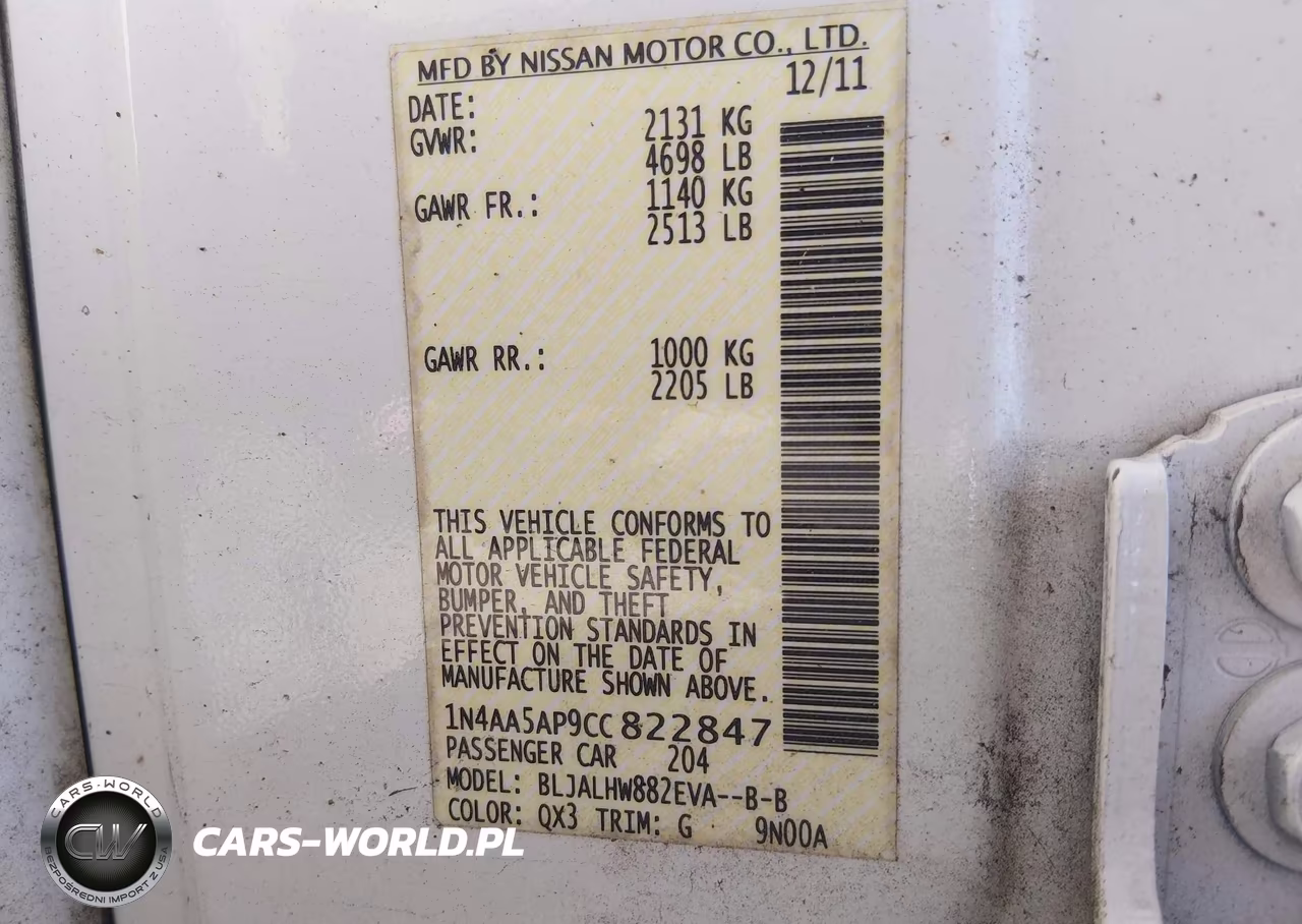 2012 Nissan Maxima 3.5 Sv VIN:1N4AA5AP9CC822847 - 9