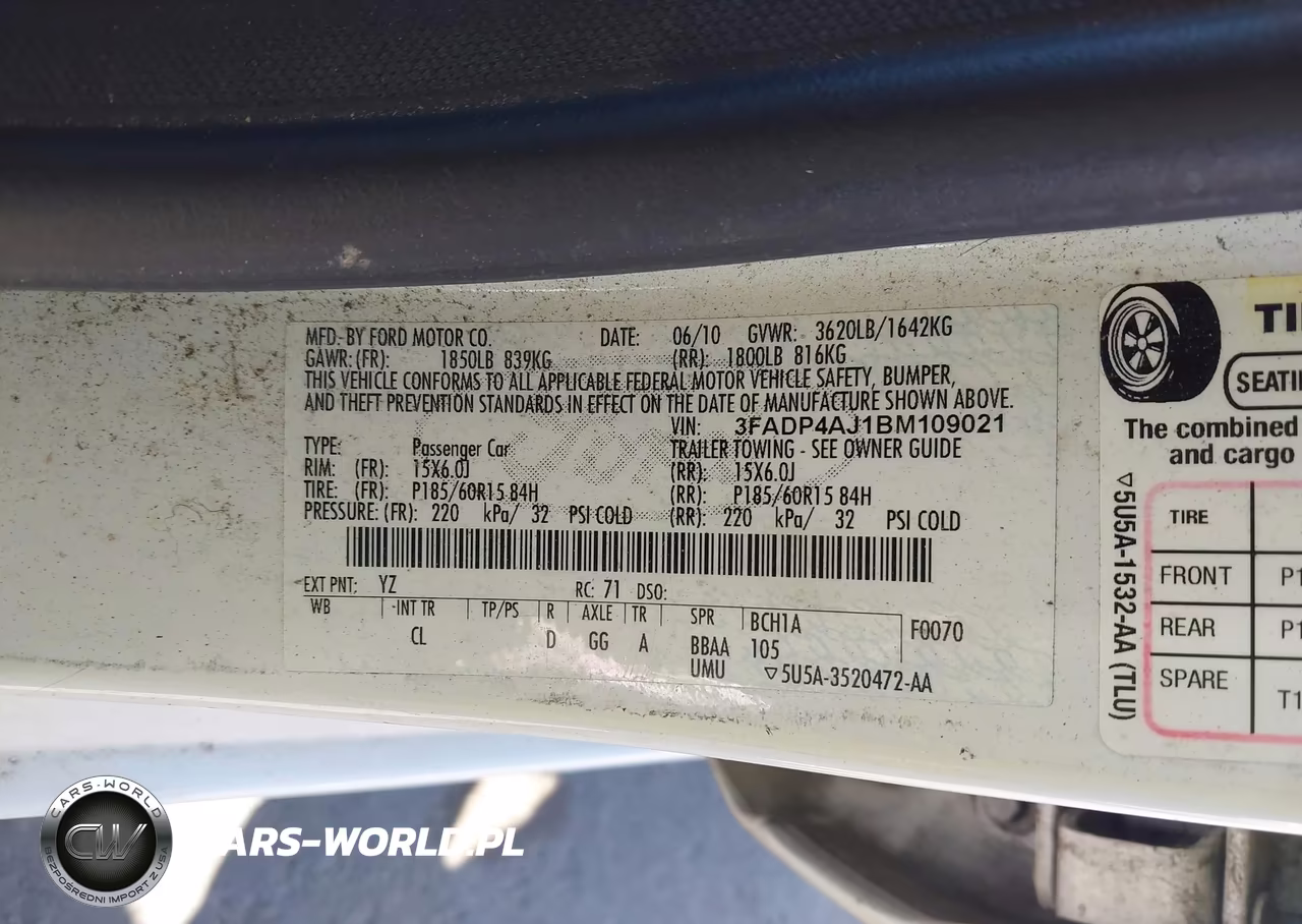 2011 Ford Fiesta S VIN:3FADP4AJ1BM109021 - 9