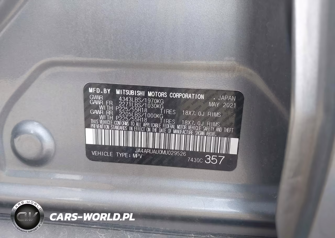 2021 Mitsubishi Outlander Sport 2.0 Be Awc-2.0 Es Awc-2.0 Le Awc-2.0 Se Awc VIN:JA4ARUAU0MU029526 - 9