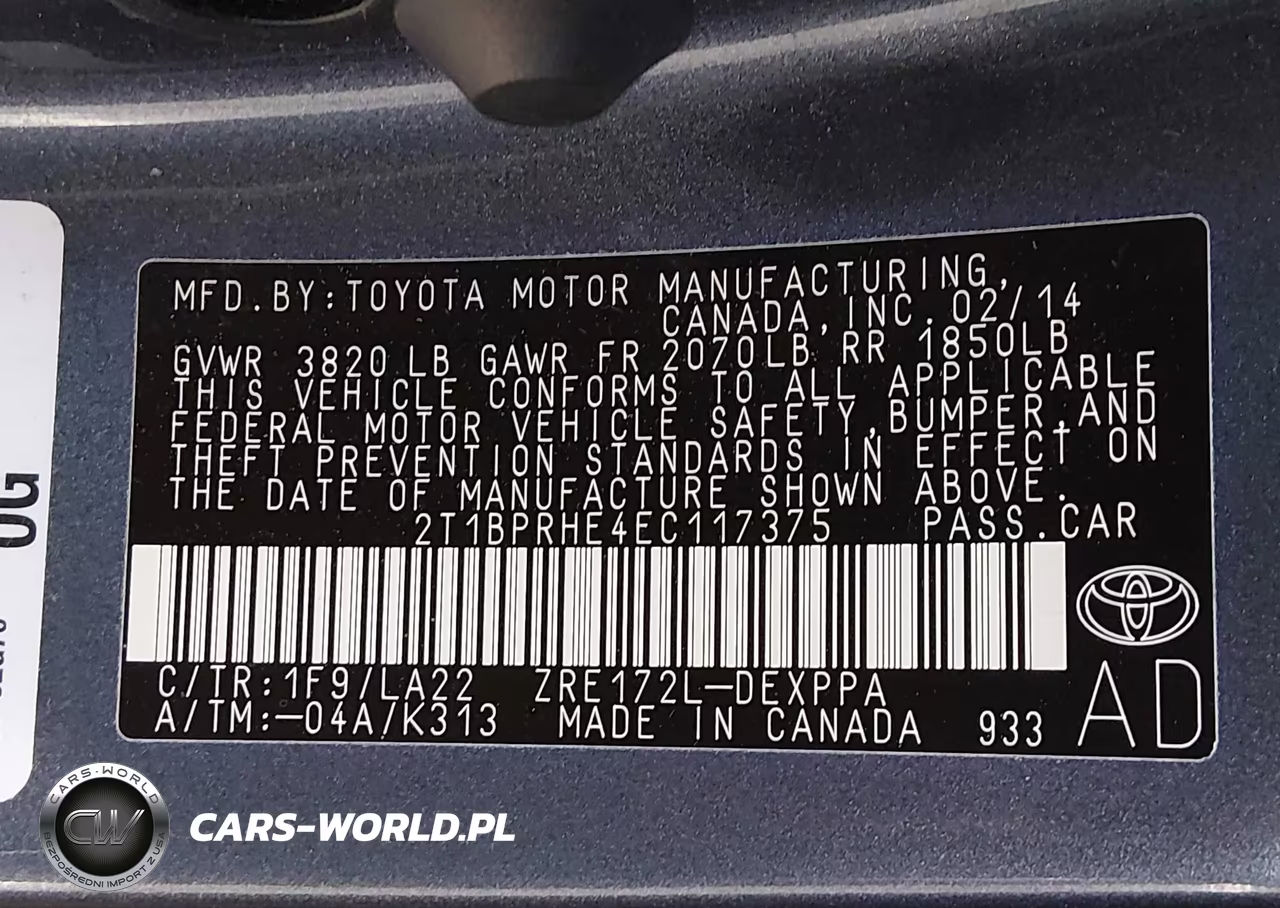 2014 Toyota Corolla Le Eco Premium VIN:2T1BPRHE4EC117375 - 9