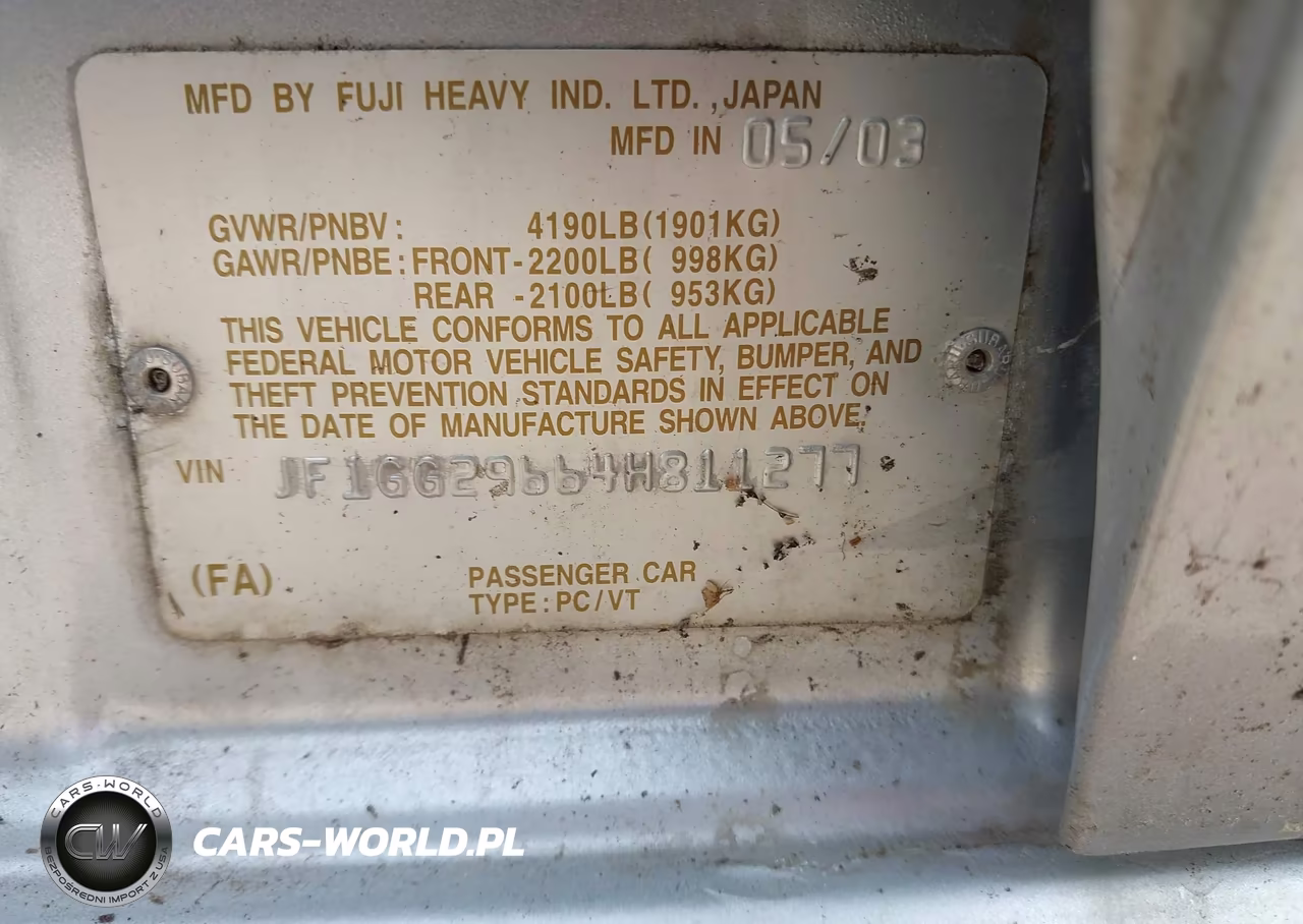 2004 Subaru Impreza Wrx VIN:JF1GG29664H811277 - 9