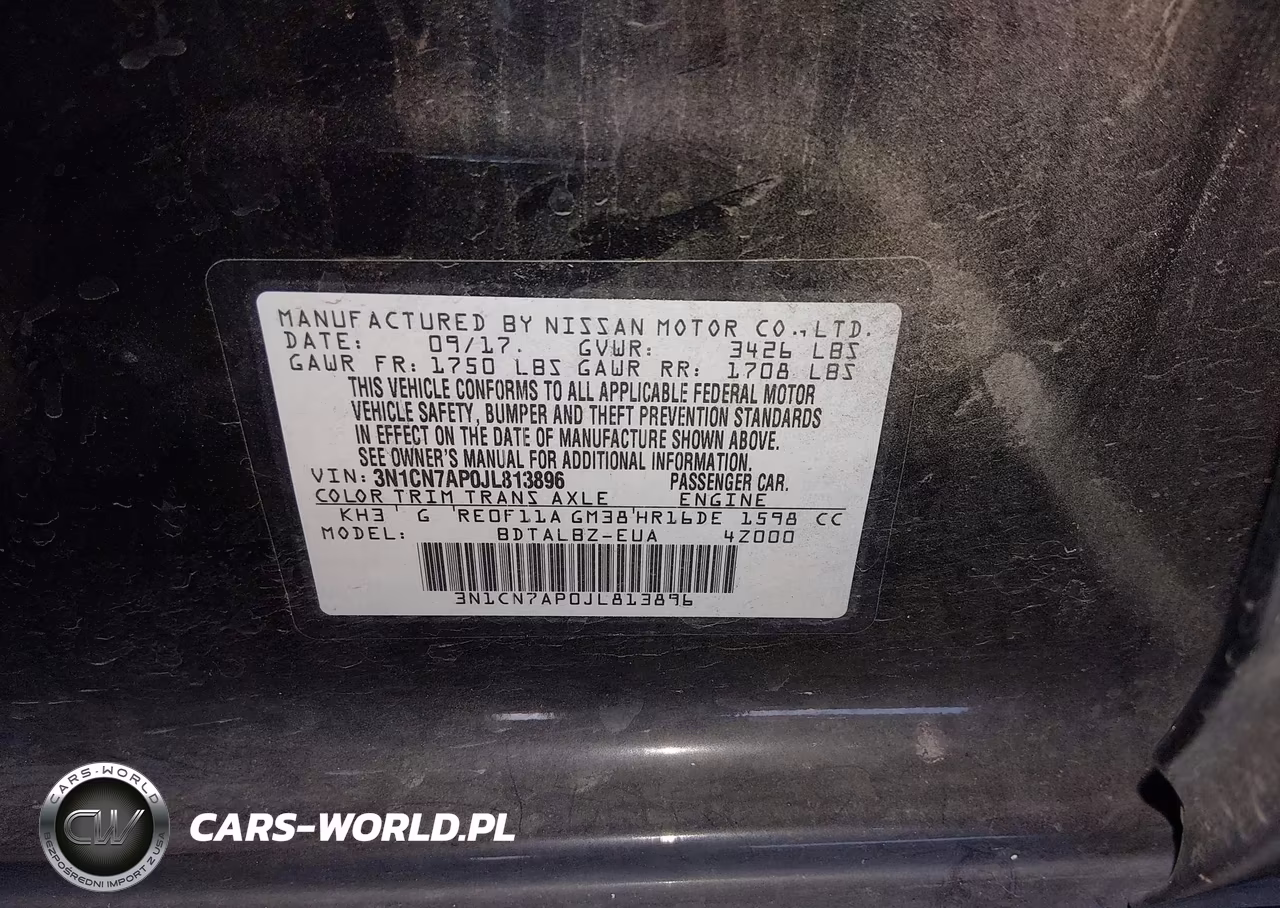 2018 Nissan Versa 1.6 Sv VIN:3N1CN7AP0JL813896 - 9