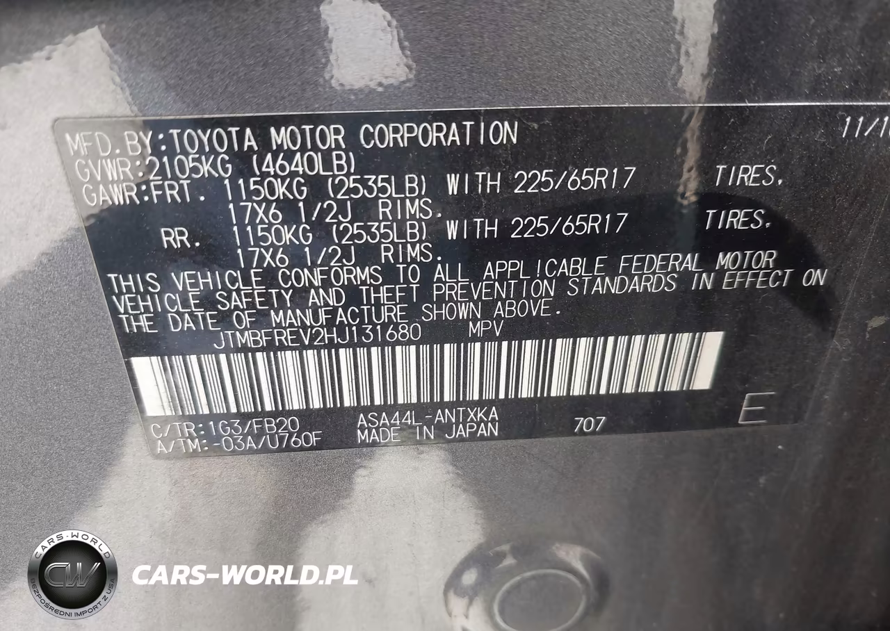 2017 Toyota Rav4 Le VIN:JTMBFREV2HJ131680 - 9