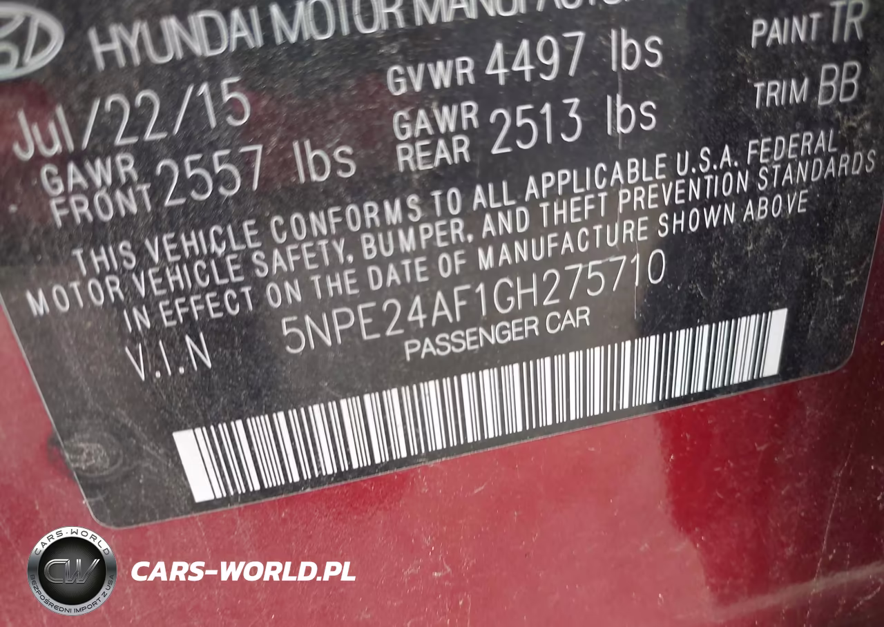 2016 Hyundai Sonata Se VIN:5NPE24AF1GH275710 - 9