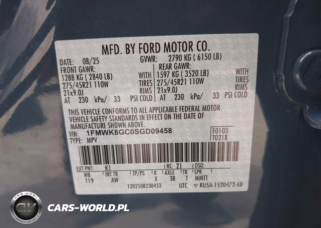 2025 Ford Explorer St VIN:1FMWK8GC0SGD09458 - 9