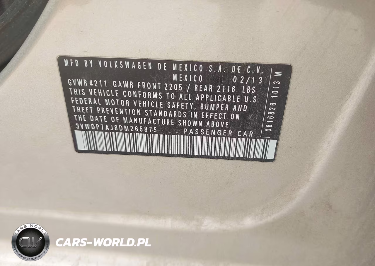 2013 Volkswagen Jetta 2.5L Se VIN:3VWDP7AJ8DM265875 - 9