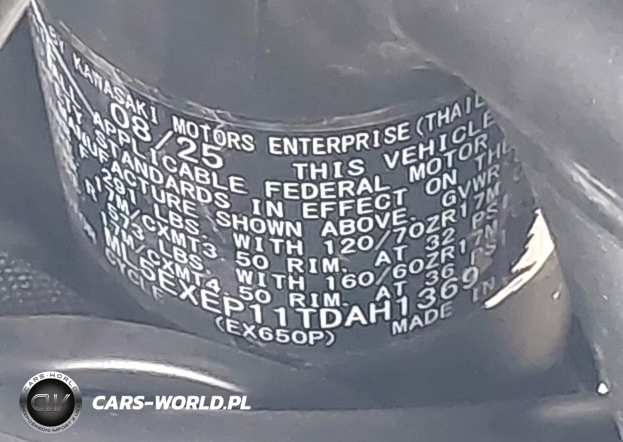 2026 Kawasaki Ex650 P VIN:ML5EXEP11TDAH1369 - 10