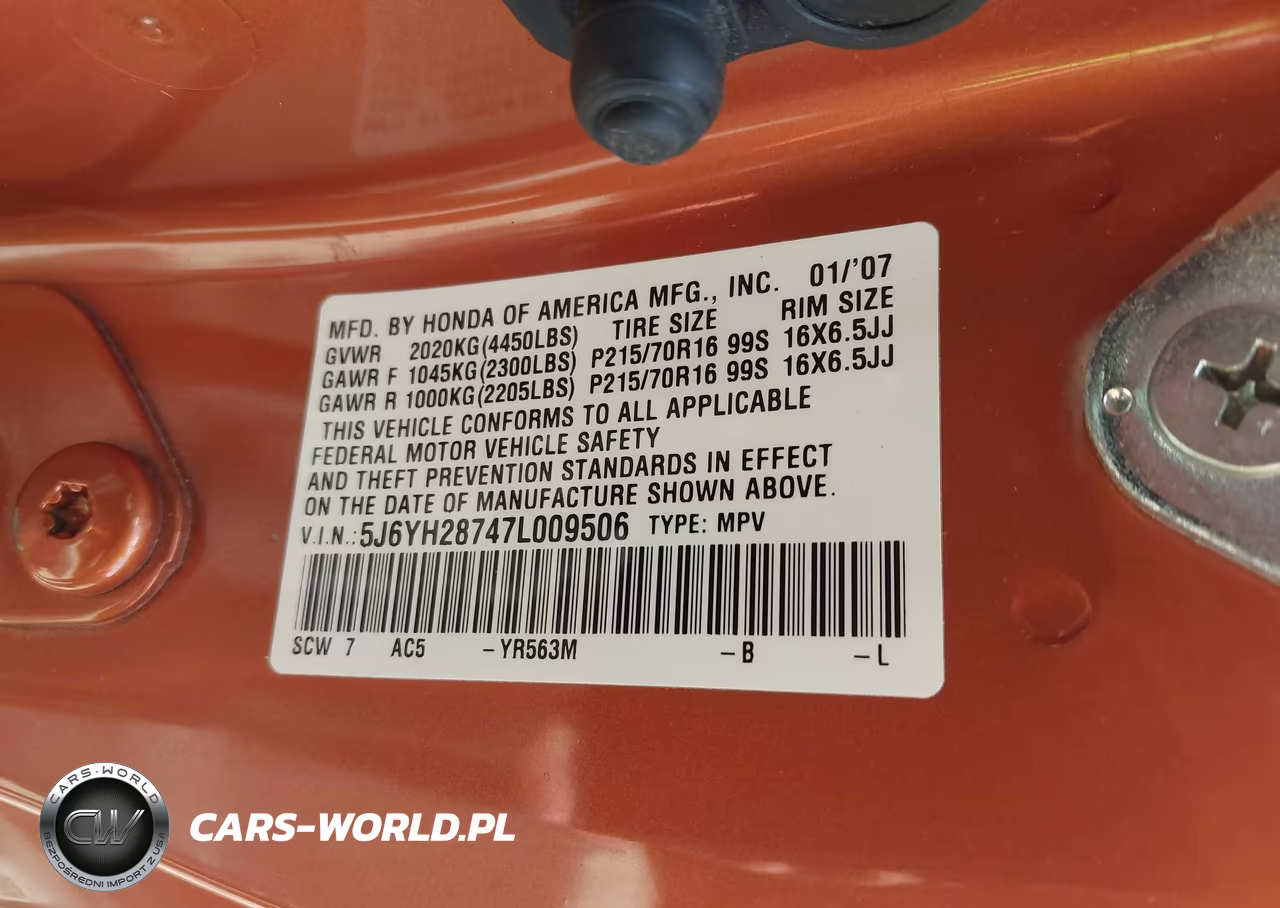 2007 Honda Element Ex VIN:5J6YH28747L009506 - 9