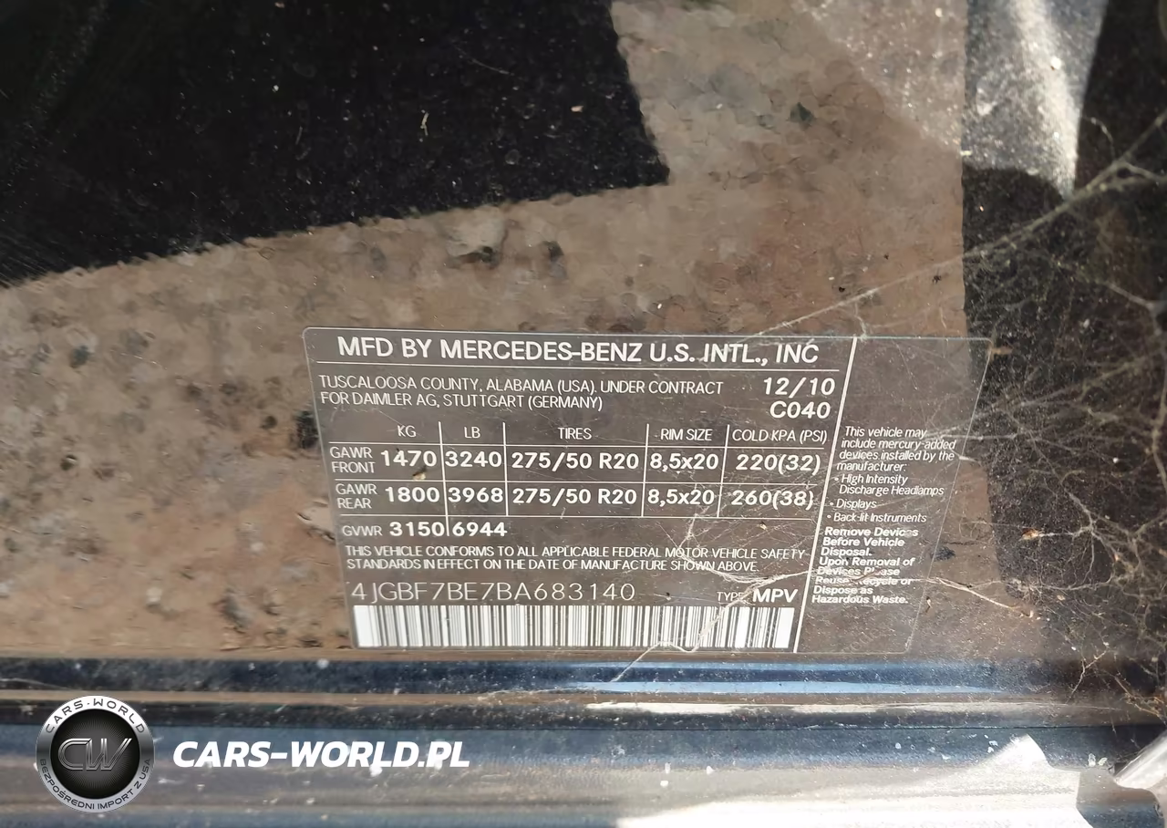 2011 Mercedes-Benz Gl 450 4Matic VIN:4JGBF7BE7BA683140 - 9