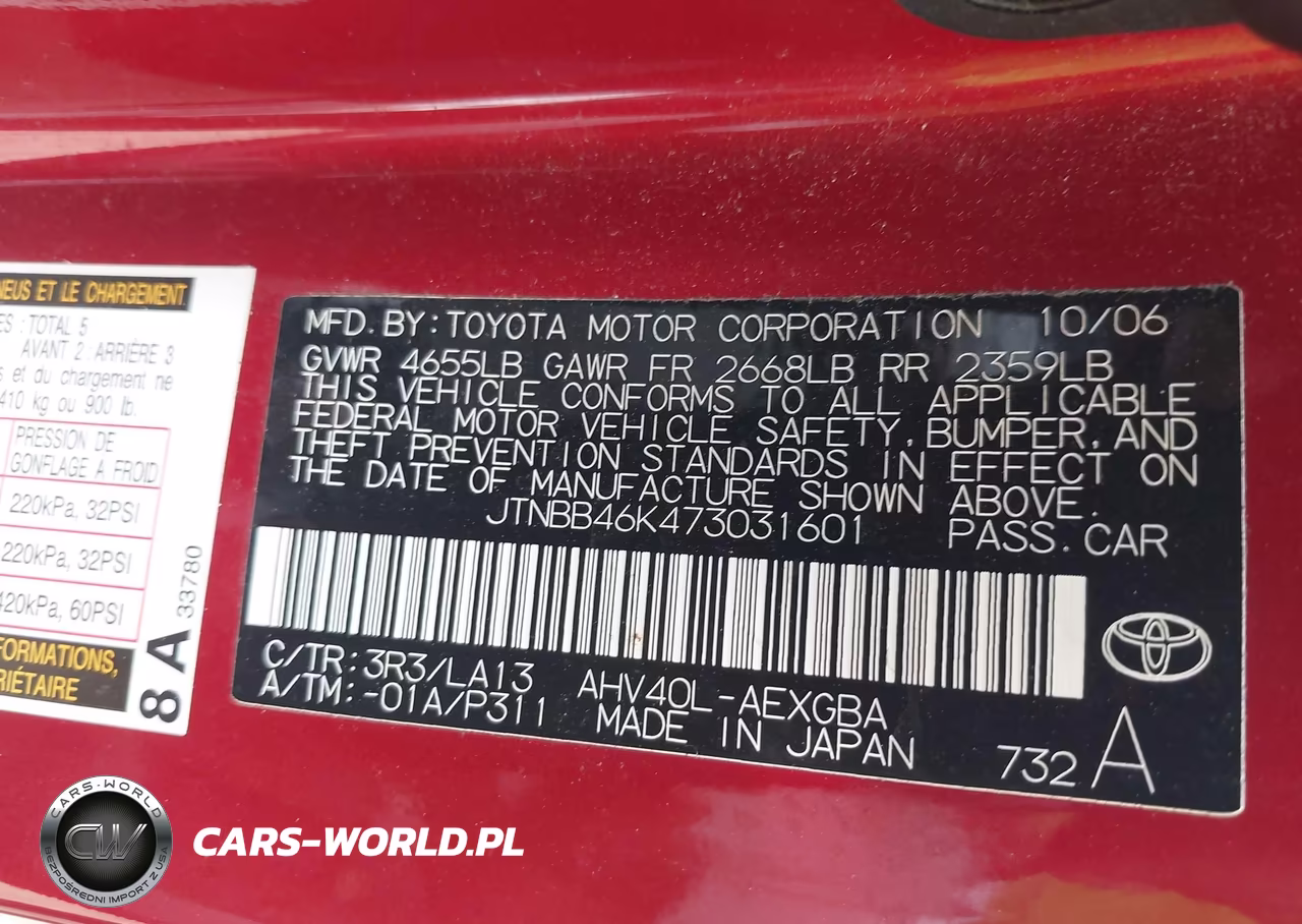 2007 Toyota Camry Hybrid VIN:JTNBB46K473031601 - 9