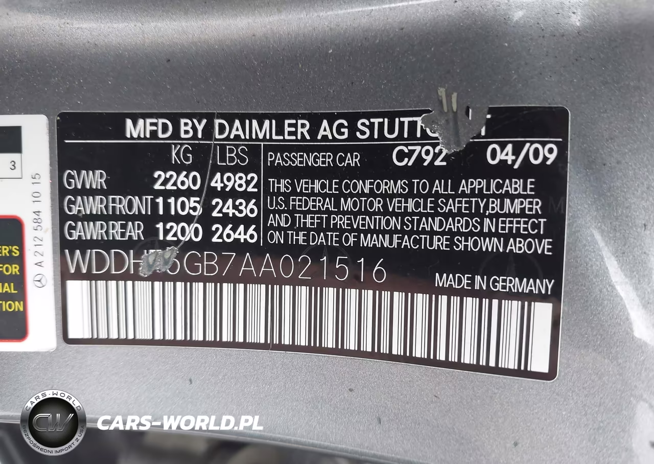 2010 Mercedes-Benz E 350 VIN:WDDHF5GB7AA021516 - 9