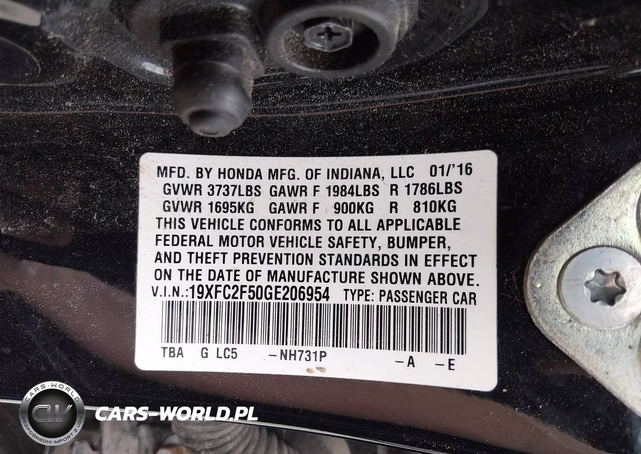 2016 Honda Civic Lx VIN:19XFC2F50GE206954 - 9